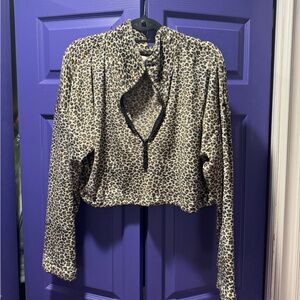 Cropped Cheetah Sweatshirt